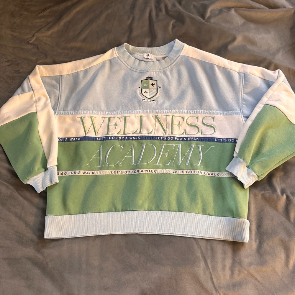YLLW VARSITY WELLNESS ACADEMY OVERSIZED SWEATSHIRT yellow the label PULLOVER